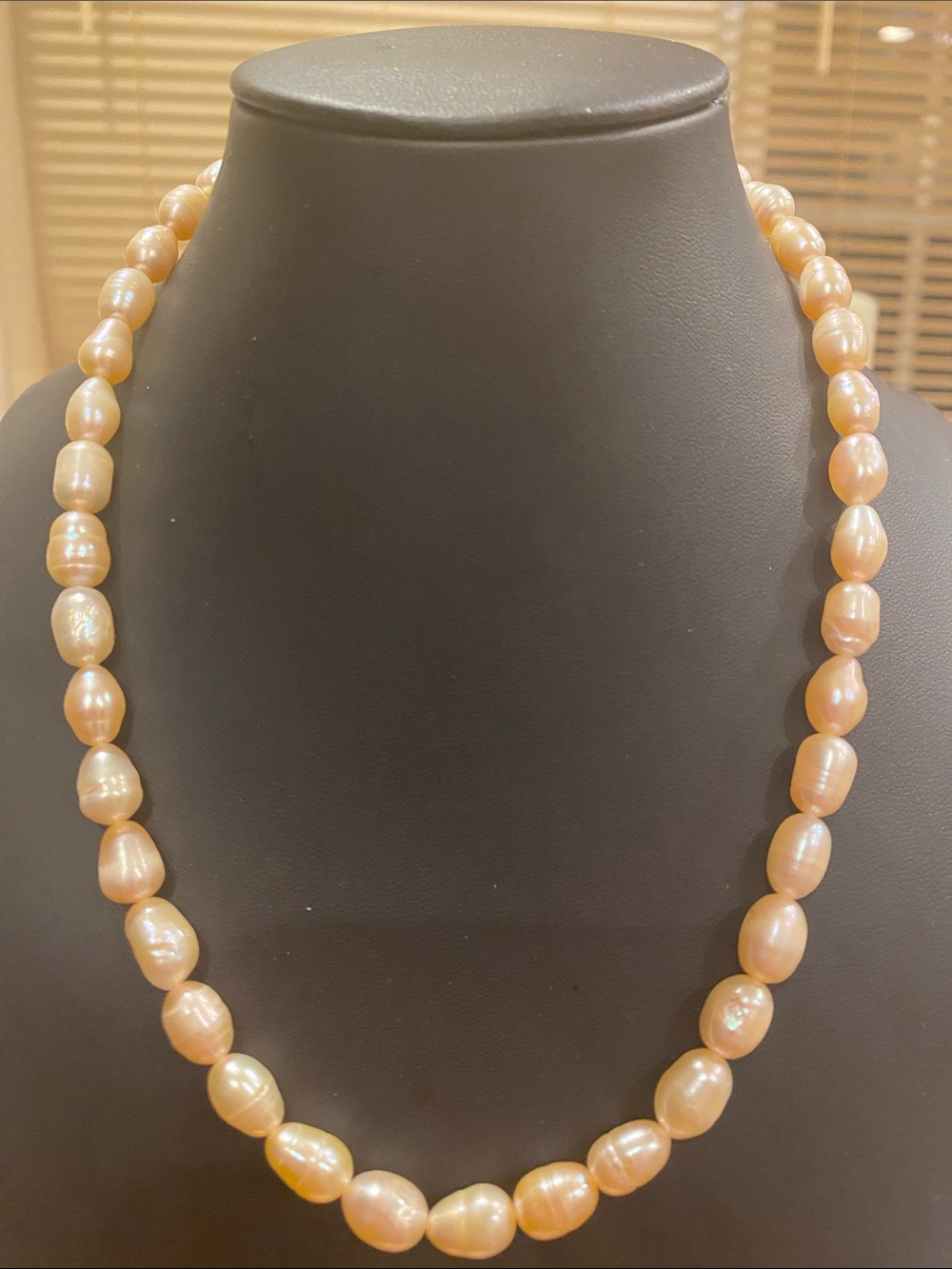 Freshwater Pearl Necklace in Opalescent Pink/ Peach - Women Jewelry